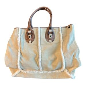 Banana Republic Chatham cream suede tote